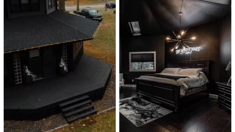  Cum arată casa amenajată complet în negru la interior și exterior și cu cât se vinde. Imaginile cu ea au devenit virale